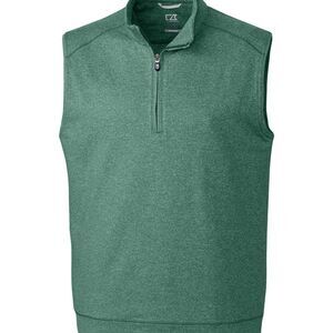 Cutter & Buck Shoreline Half-Zip
Vest Blue Striped CB DryTec 50+ UPF